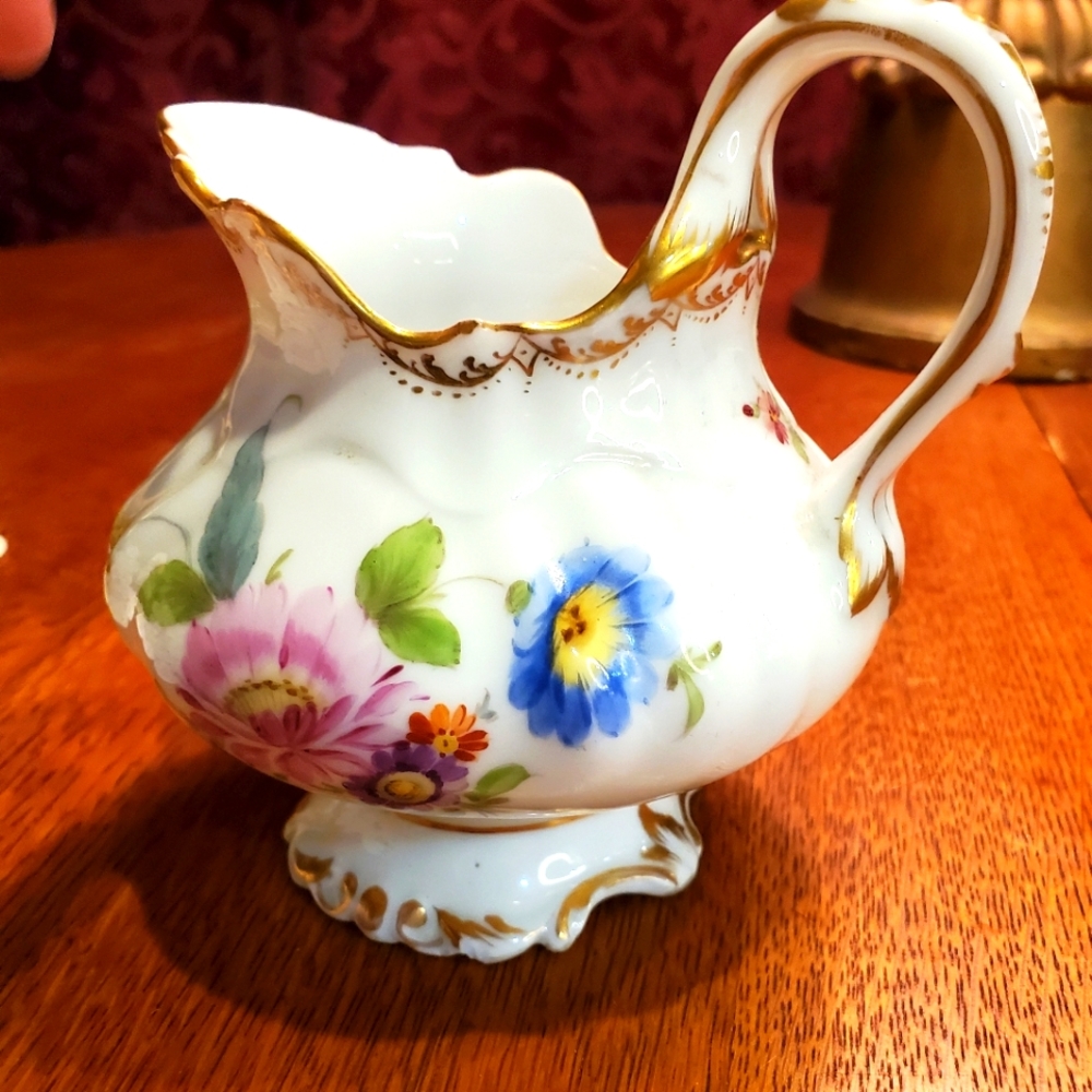 Dresden Creamer Richard Klemm Germany floral Bailey Banks Biddle